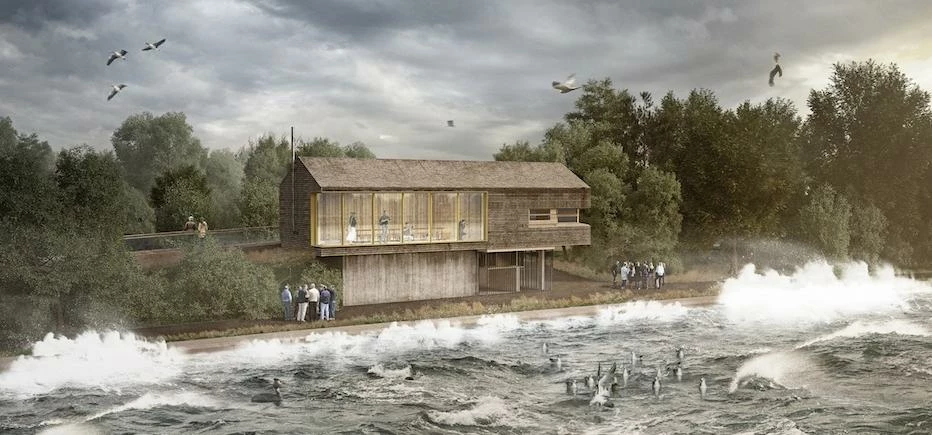 A CGI of the Bird Hide at Tophill, which will be designed by Group Ginger.
