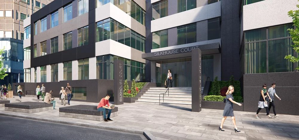 A CGI of the building's revamped exterior