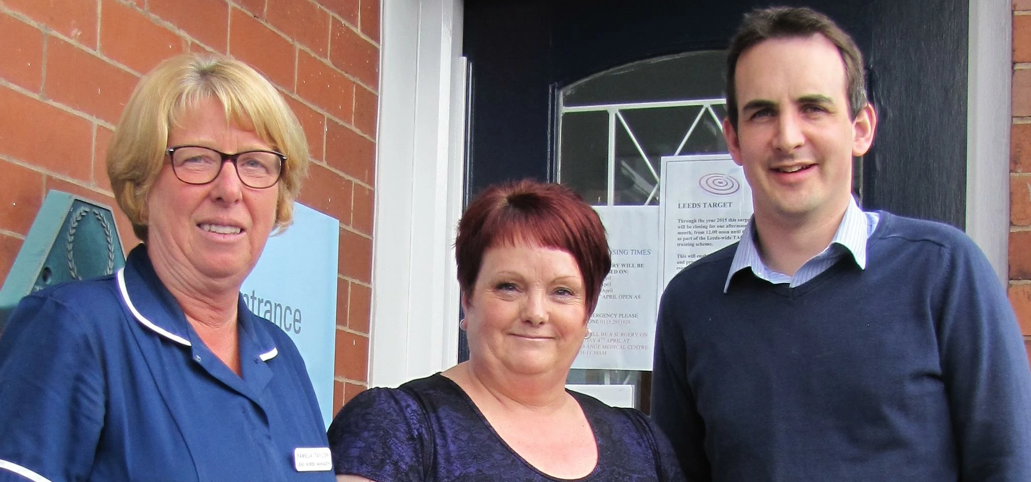 Patient Angela Howard (Centre) with practice nurse Pamela Taylor and Dr Alistair Walling