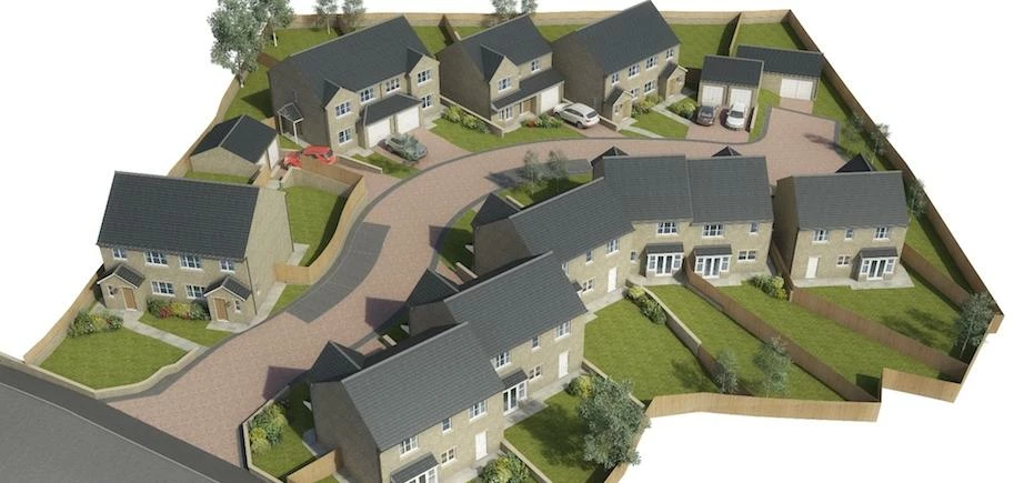 Artists impressions of the Mandale Homes development at Valley Close, Shelf.  