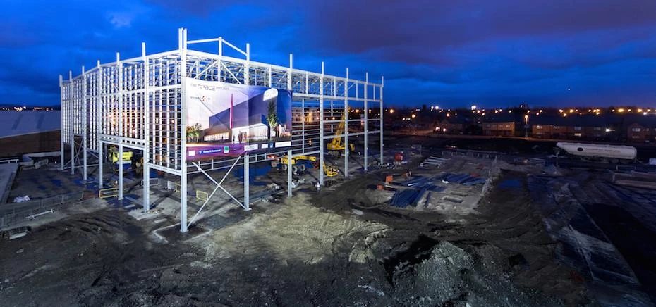 The new stage will measure 212 ft by 140 ft and reach a height of 40ft