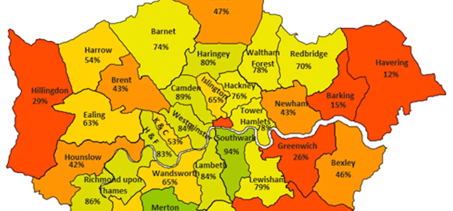 Proportion of new homes given planning approval in Q3, 2015.