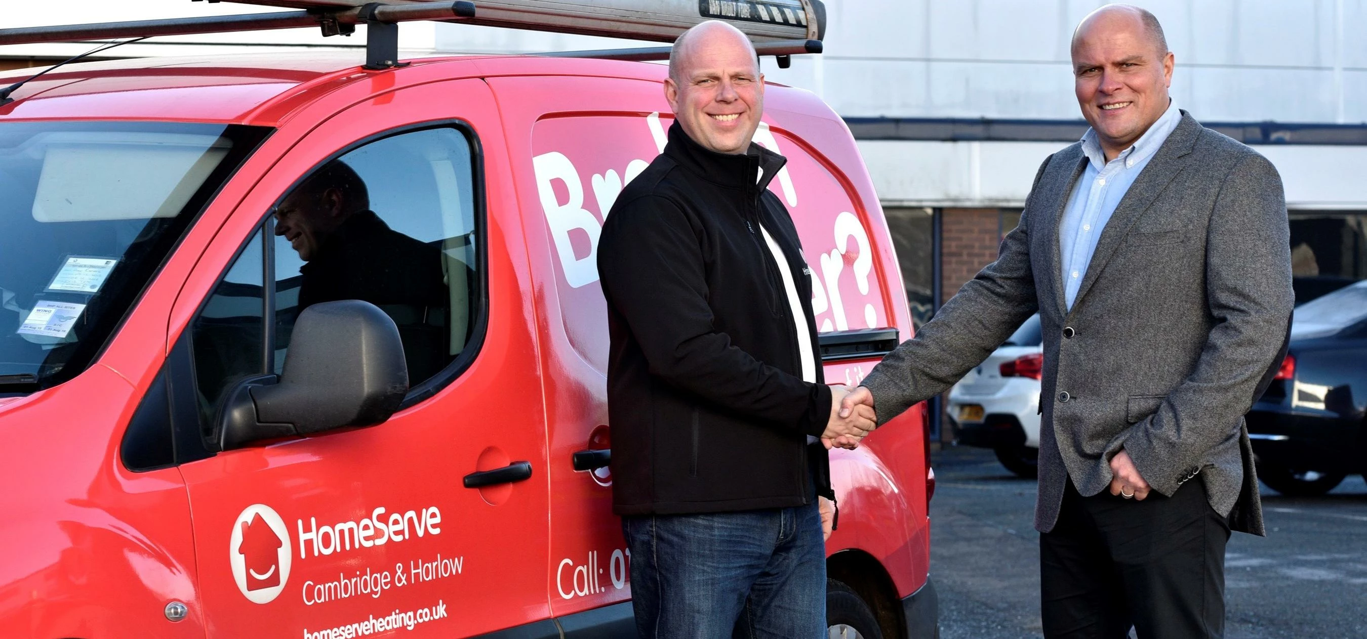 Thomas Rebel, Managing Director of HomeServe Connect (left) with Gary O’Dell, Managing Director of H