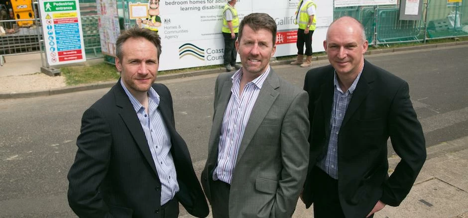 (centre) Logic Architecture’s MD Patrick Barrett with (Left) Mark Barlow and (Right) Andrew Mayfield