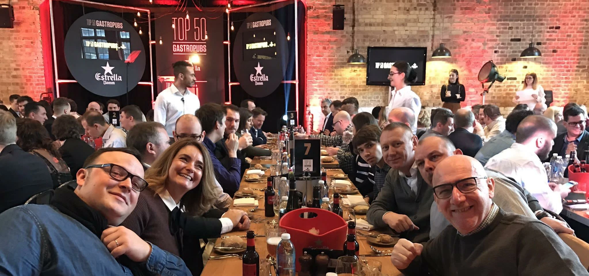 Chef Terry Laybourne (foreground right) with Broad Chare team at Gastropubs Awards