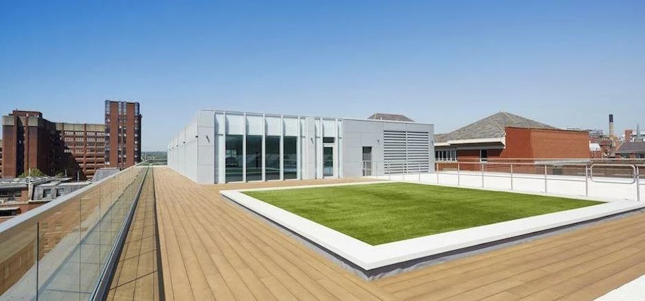 The roof terrace at 6 Queen Street in Leeds city centre.