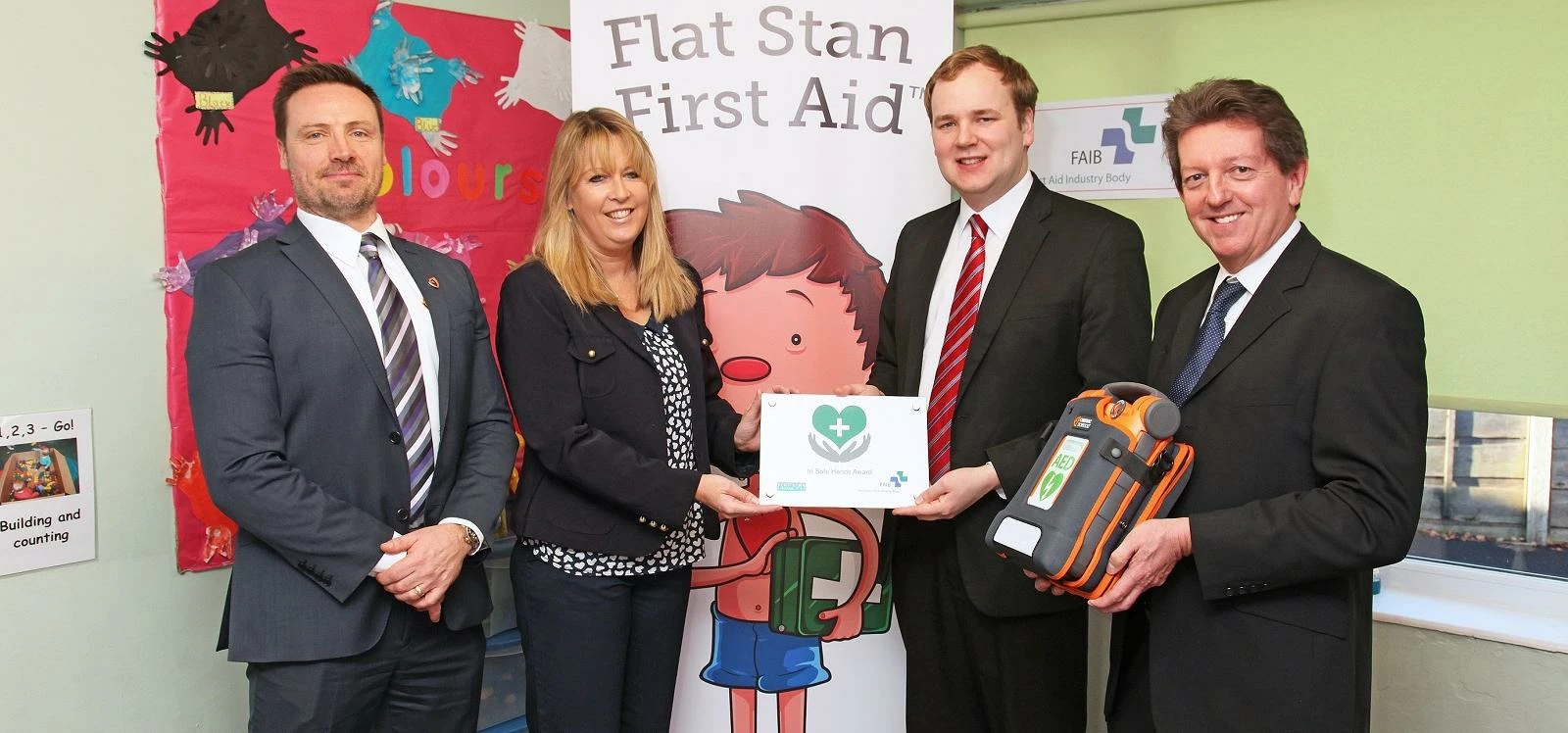 In Safe Hands Award - From right to left: Shaun Ingram, Cardiac Science, Wendy Hartley, Brown Bear C