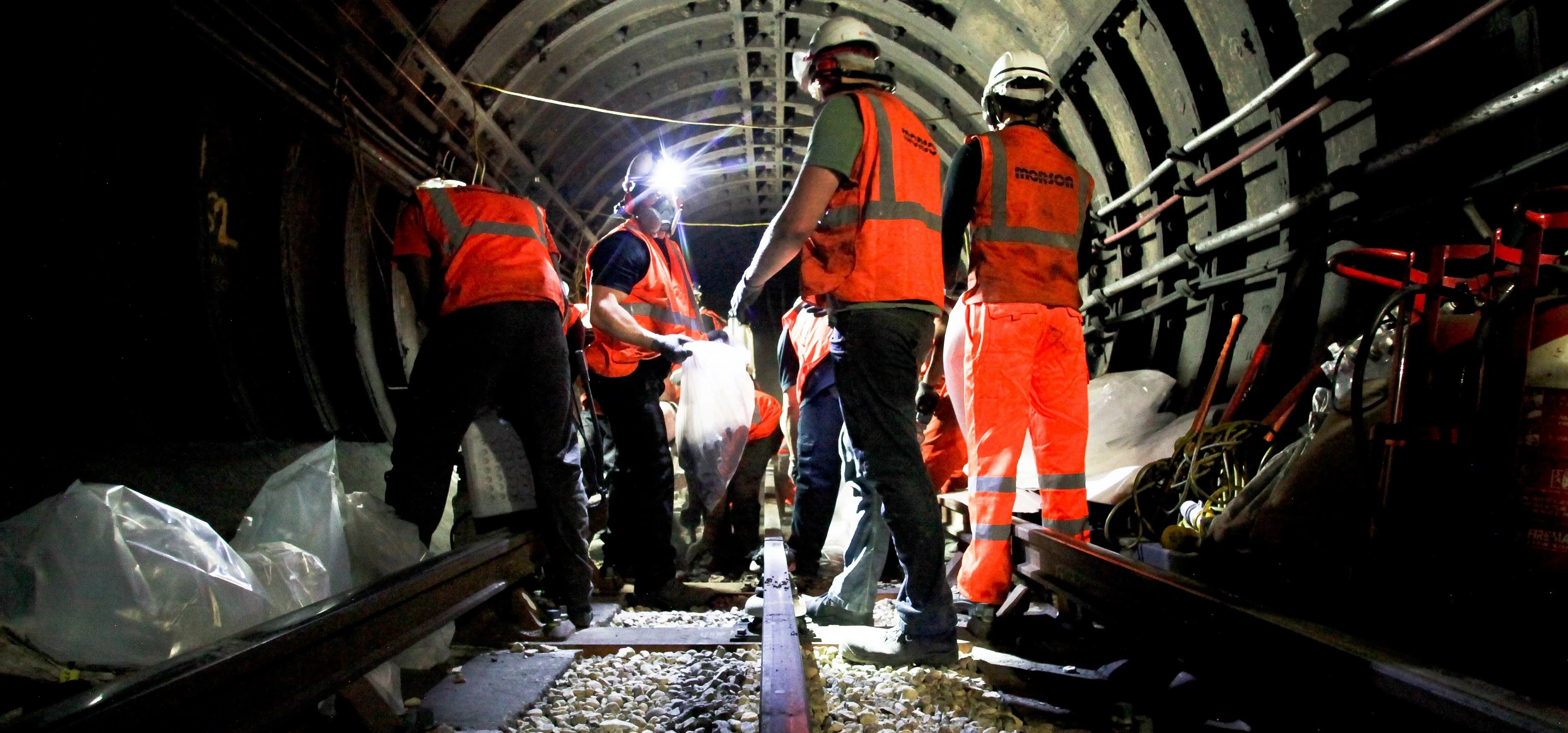 Morson International track workers on the London Underground