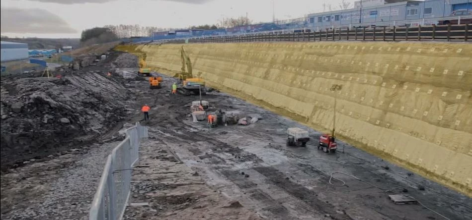 Esh Group’s civil engineering business – Lumsden and Carroll – built Europe’s largest earth wall str