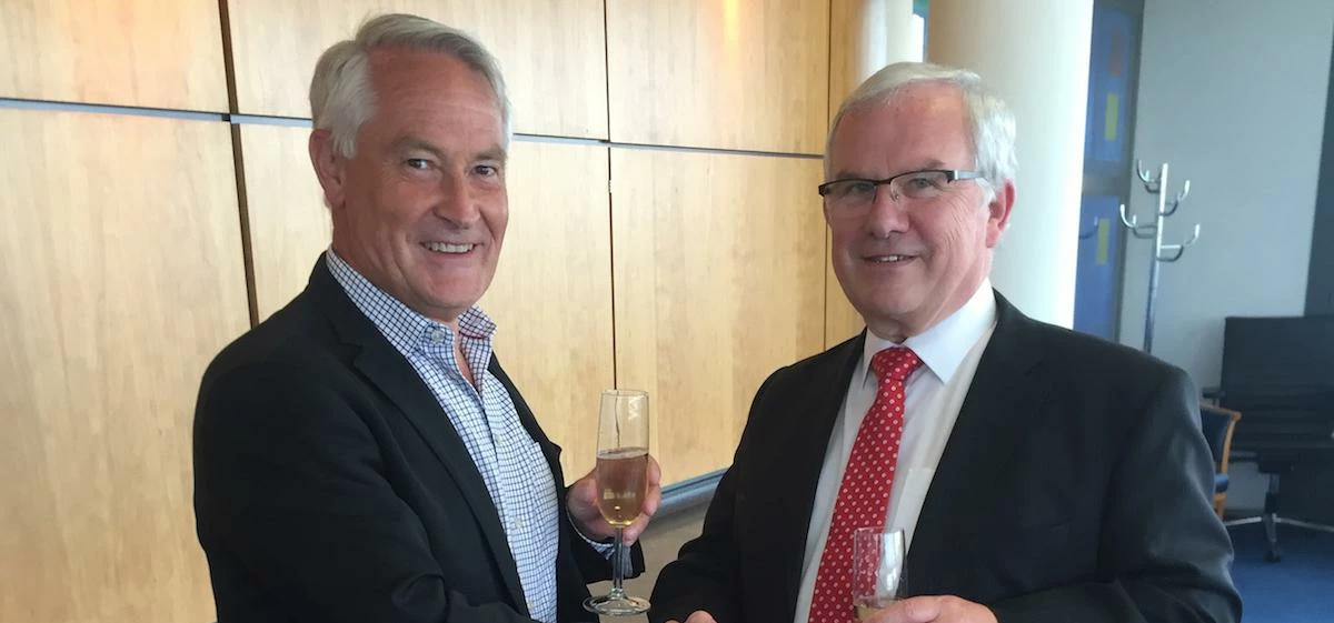 HEXPOL Group CEO Georg Brunstam (left) with Berwin's Glyn Williams