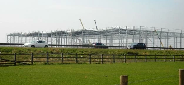 Steelwork at The Hut Group's new HQ in Warrington 