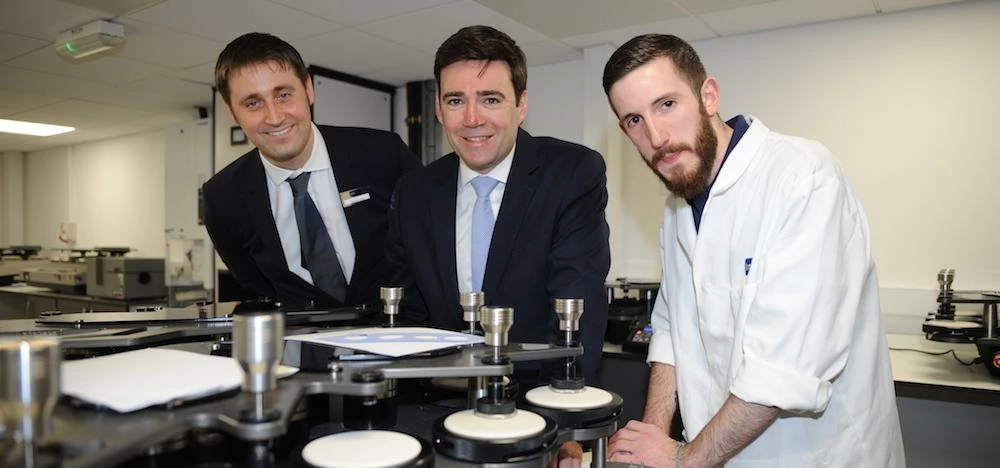 L-R: Intertek’s chief executive for the UK and Ireland Rob van Dorp, with Andy Burnham MP and Intert