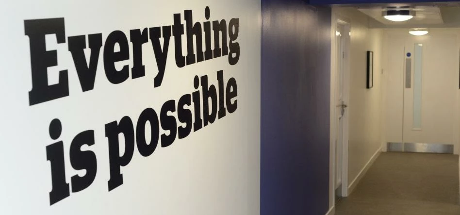 A refurbished corridor at Bizspace's Empress Business Centre.