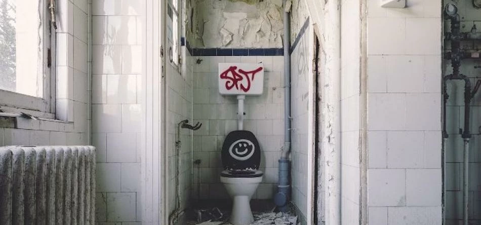 A dirty toilet.
