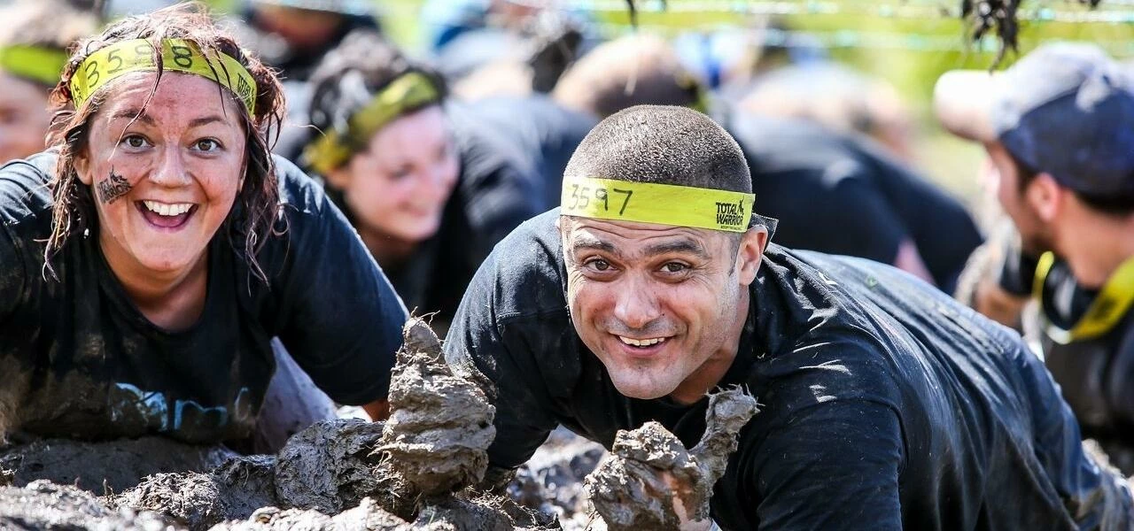 Hazel and Gareth Lovell during the Total Warrior race