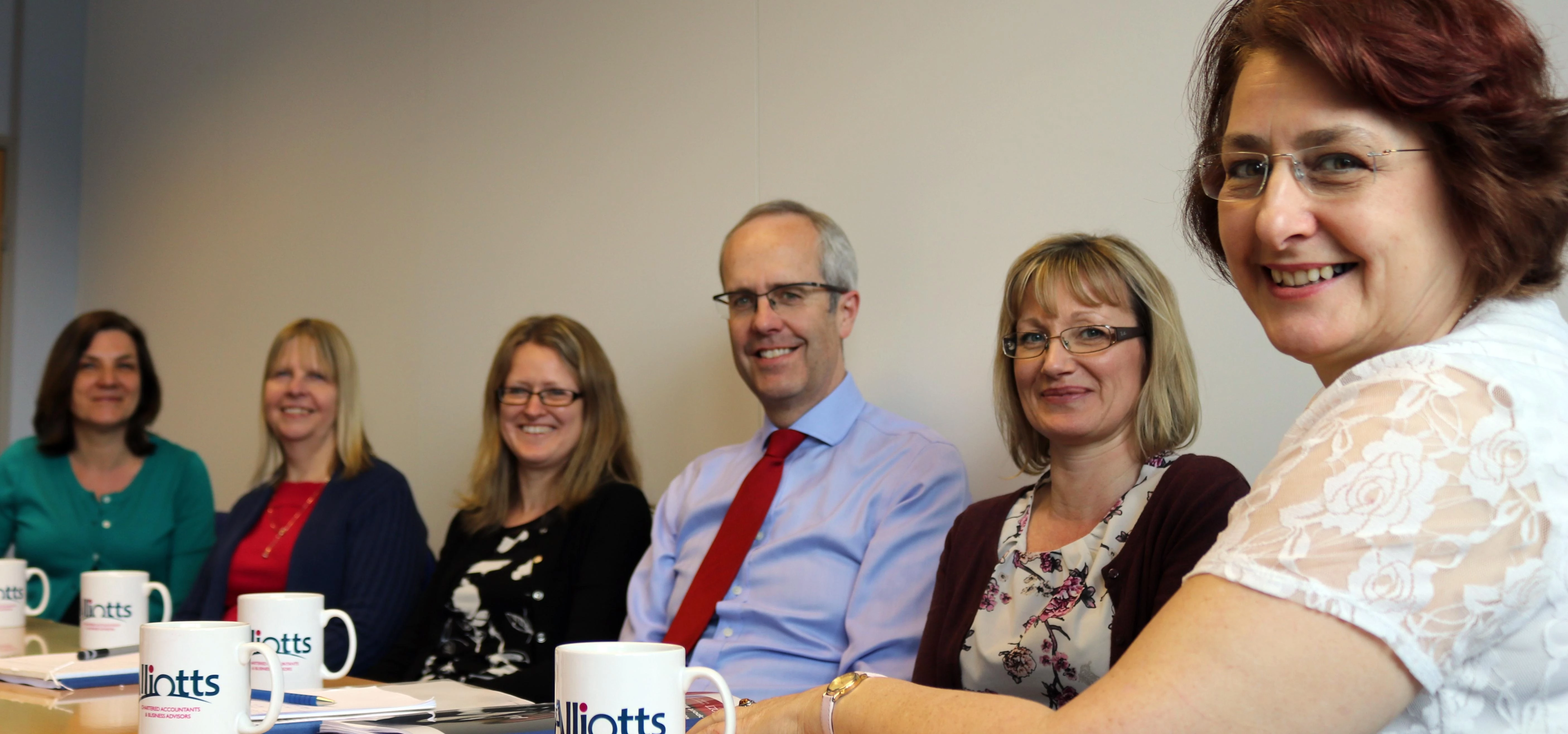Delia Orme (far right) is joining Alliotts accountants as a new partner.  Pictured her with Steve Me