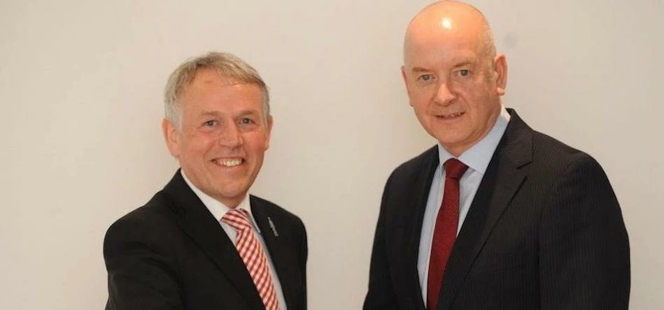 Paul Woolston (left) with Bob Paton, former interim chief executive at the LEP
