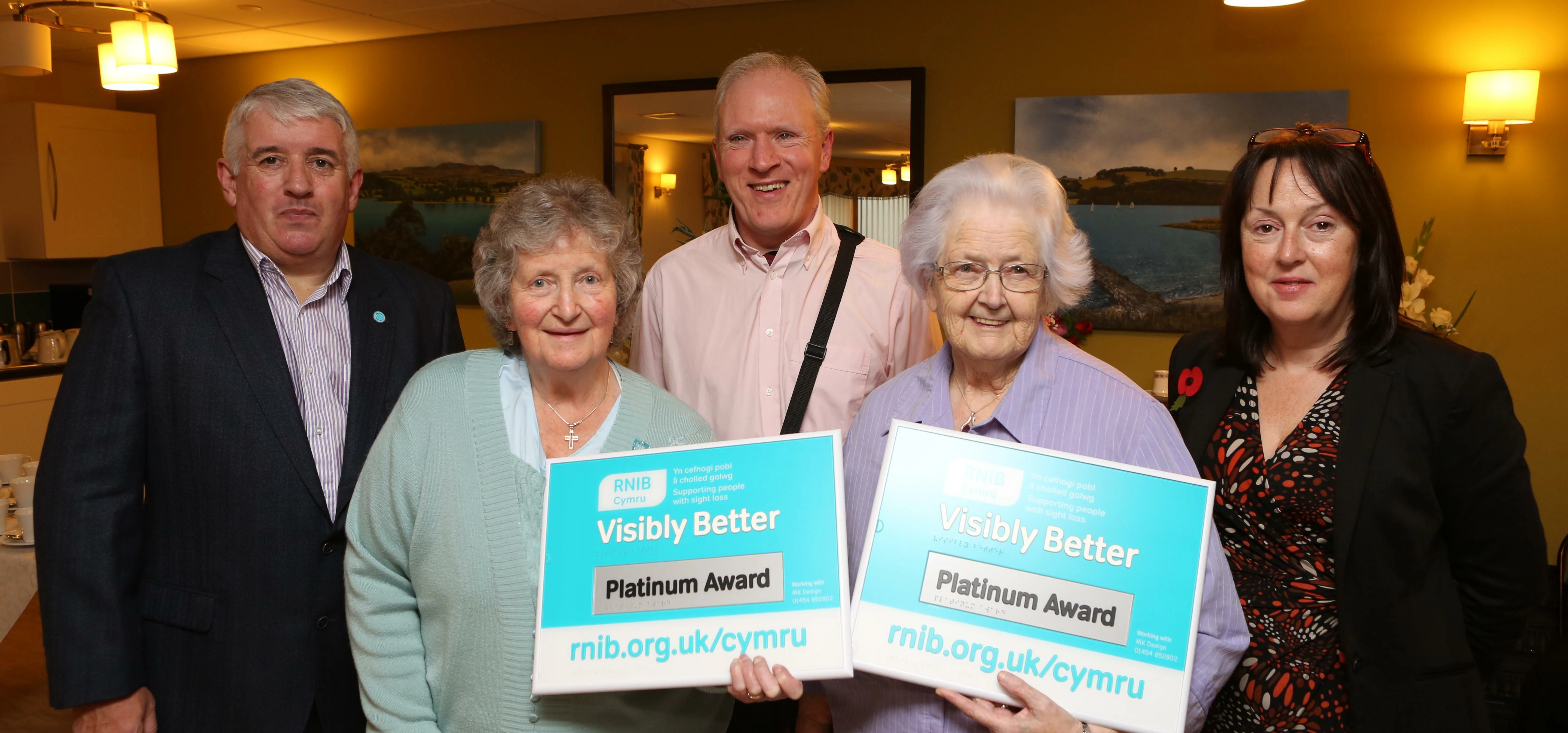 Grŵp Cynefin, winners of two RNIB Cymru Visibly Better Platinum Awards for the Awel y Coleg and Llys