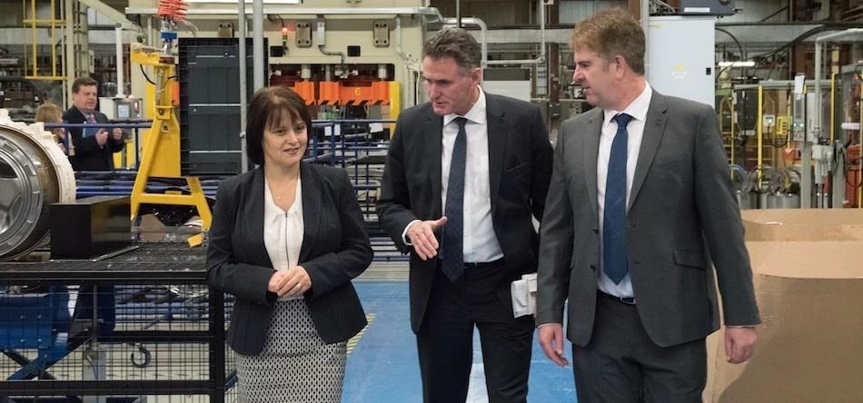 Graham Currier, Financial Director at Ebac; Amanda Hird, Operations Director at Ebac; and Ross McEwa