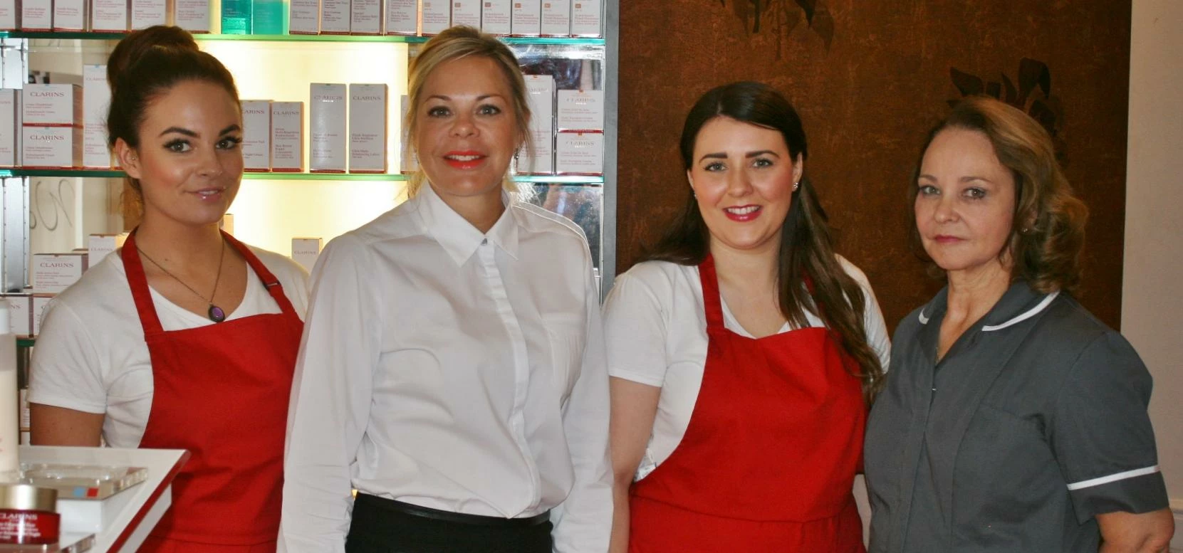 Beauty Therapist Antonia Zeverona with MD Alison Stananought, Beauty Therapist Hannah Gormely and Ae