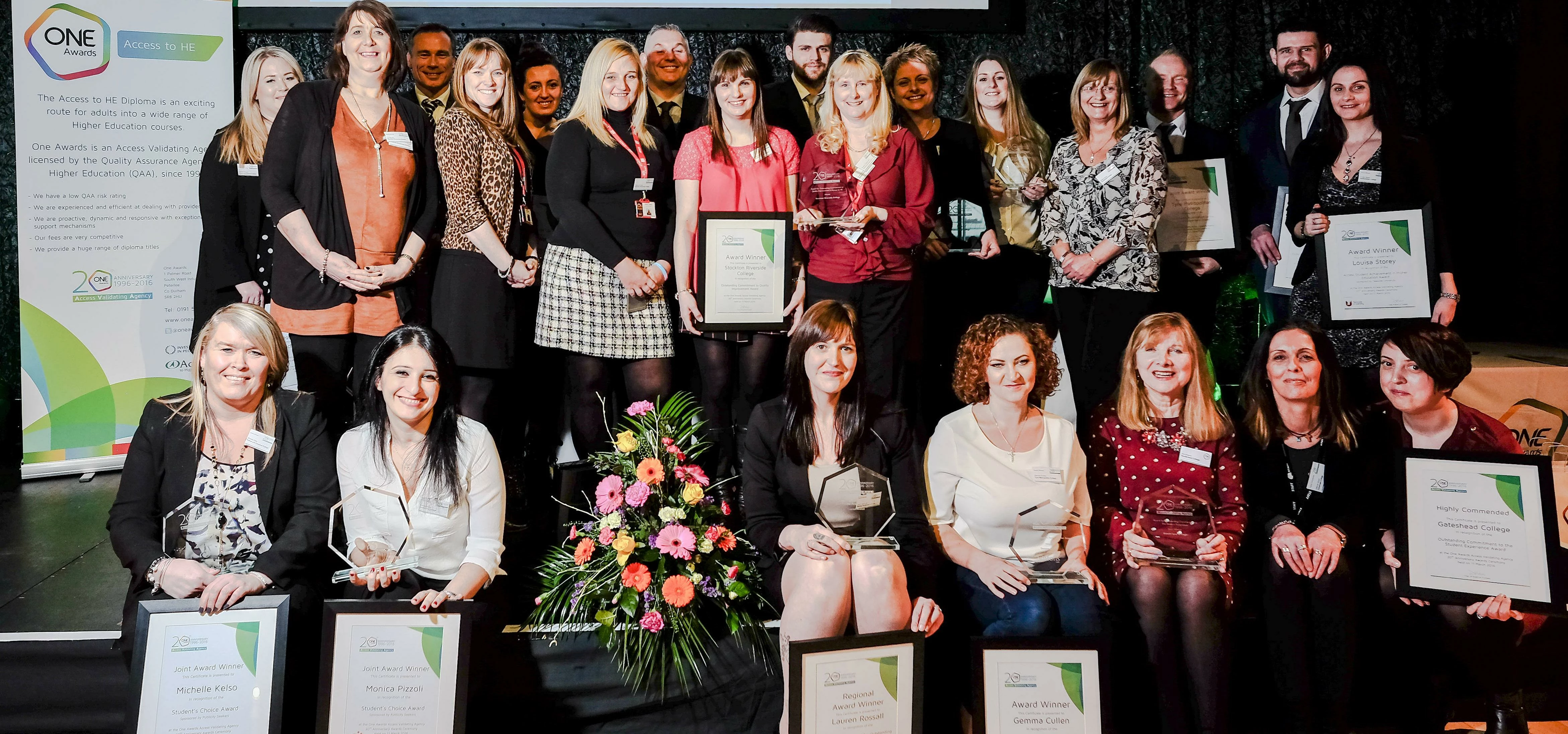 Celebration time: Awards recipients at the recent One Awards ceremony