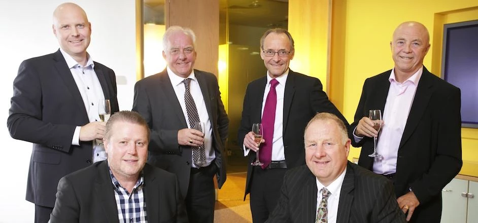 Mattias Johansson and Sture Lamme of Trivselhus AB, Hugh Welch of Muckle LLP and Ken Forster of Triv