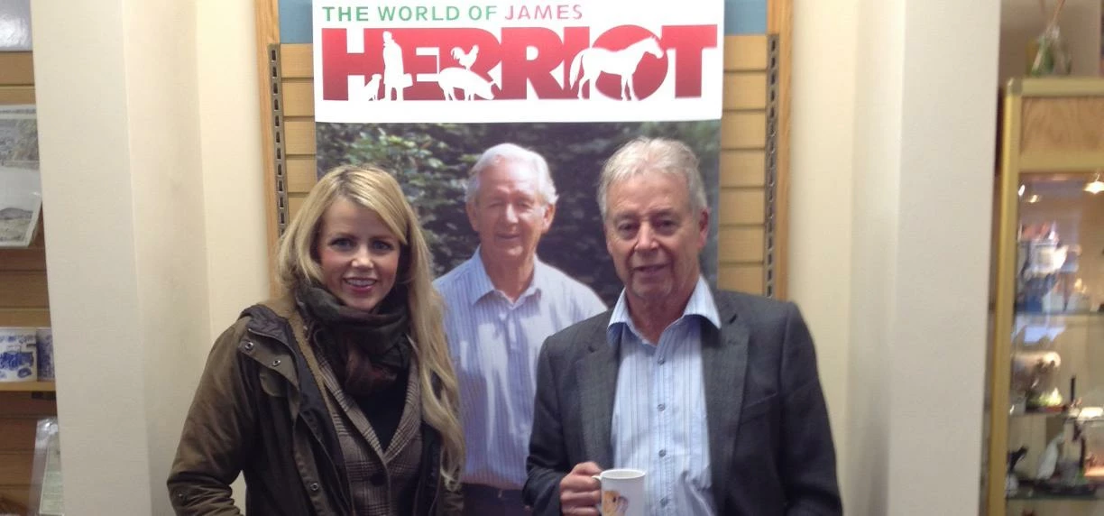 Ellie Harrison with Jim Wight, some of Alf Wight (James Herriot)