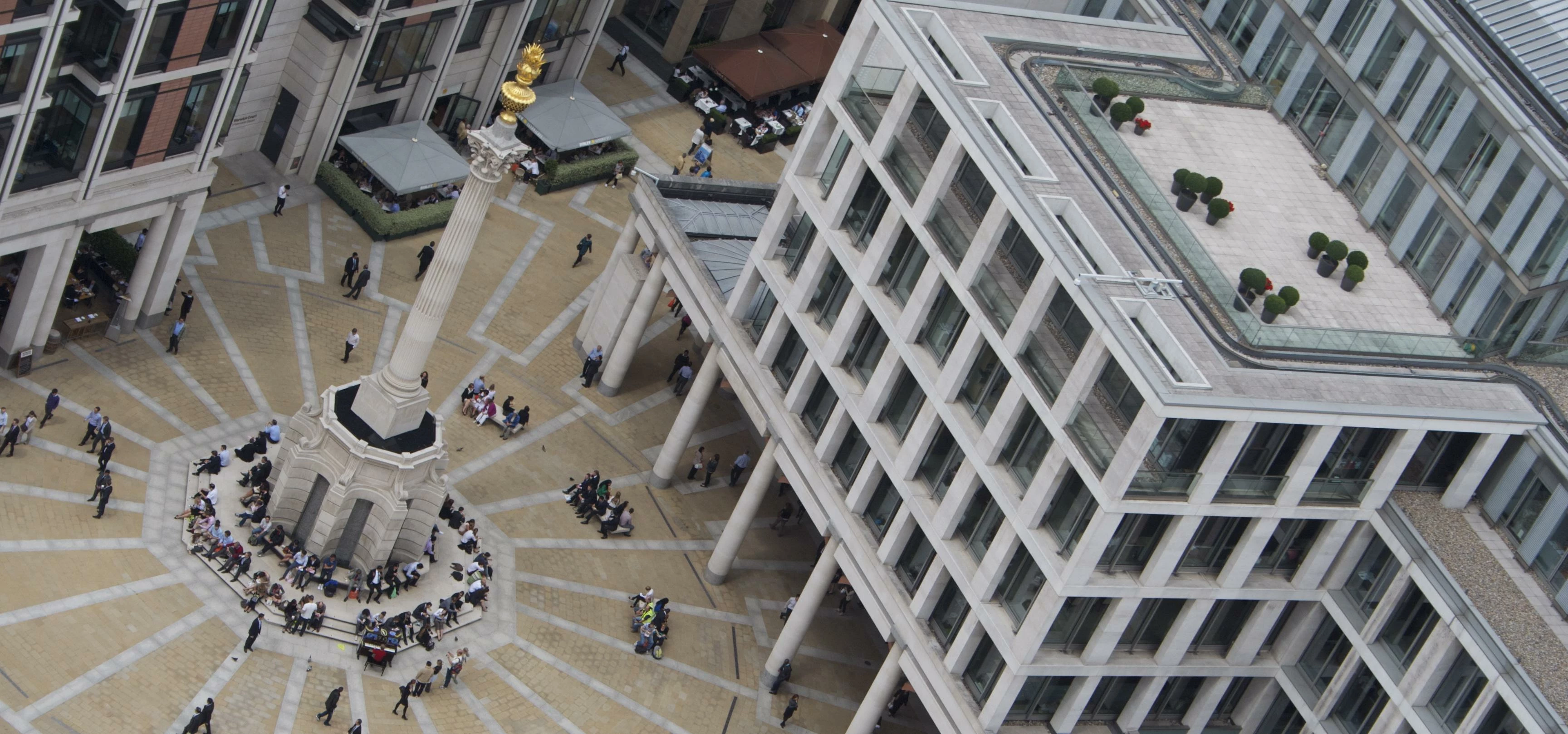 Paternoster Square as seen from St. Paul's Cathedral - London Stock Exchange