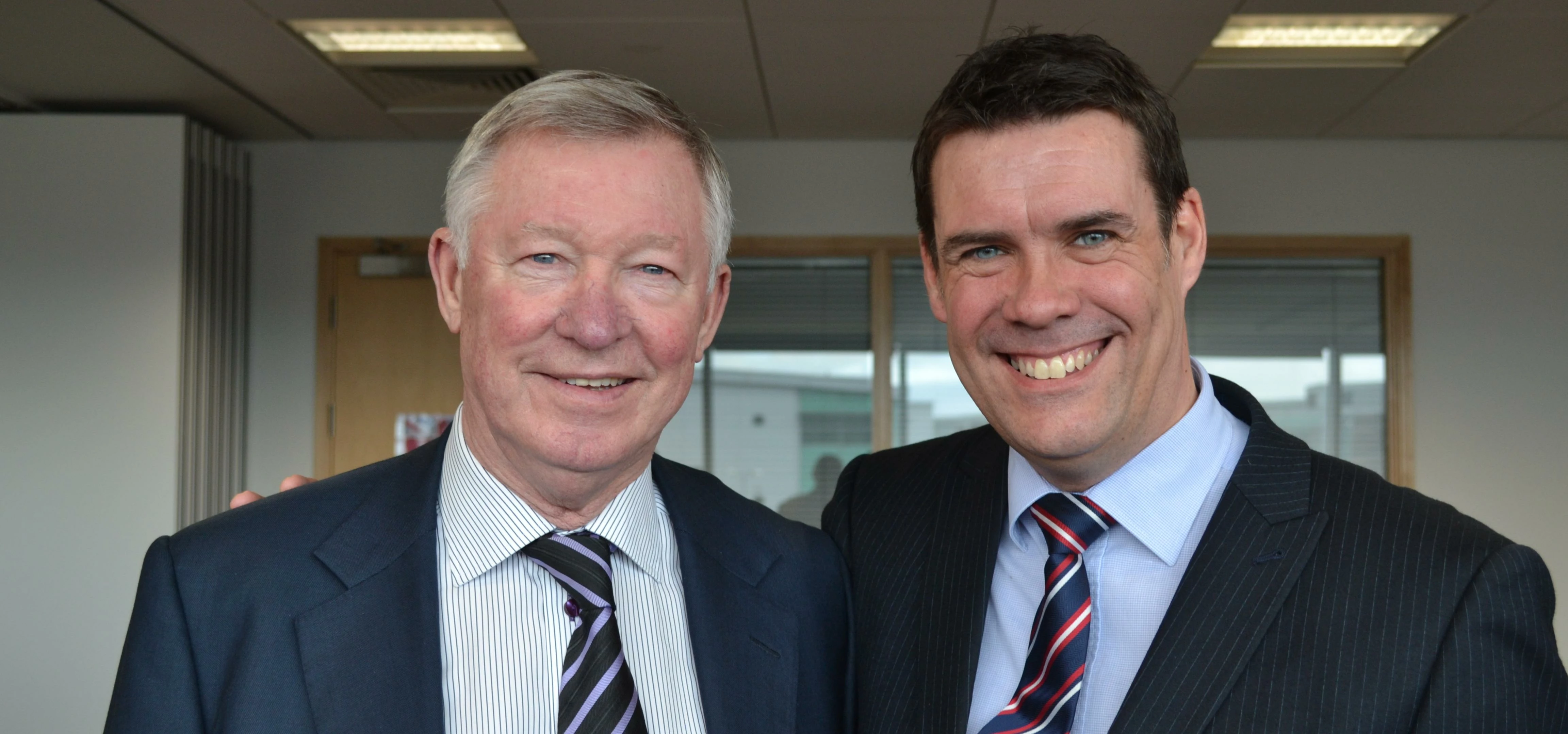 Sir Alex Ferguson, former Manchester United manager (left) and Ray Fletcher, director at Street Cran