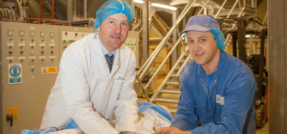 (L-R) Silvery Tweed Cereals’ managing director Bob Gladstone with shift supervisor Stephen Grey insi