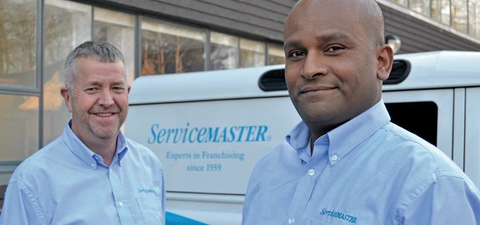 (L-R) Guy Strang, brand operations manager, ServiceMaster Clean Contract Services UK and Siva Kugath