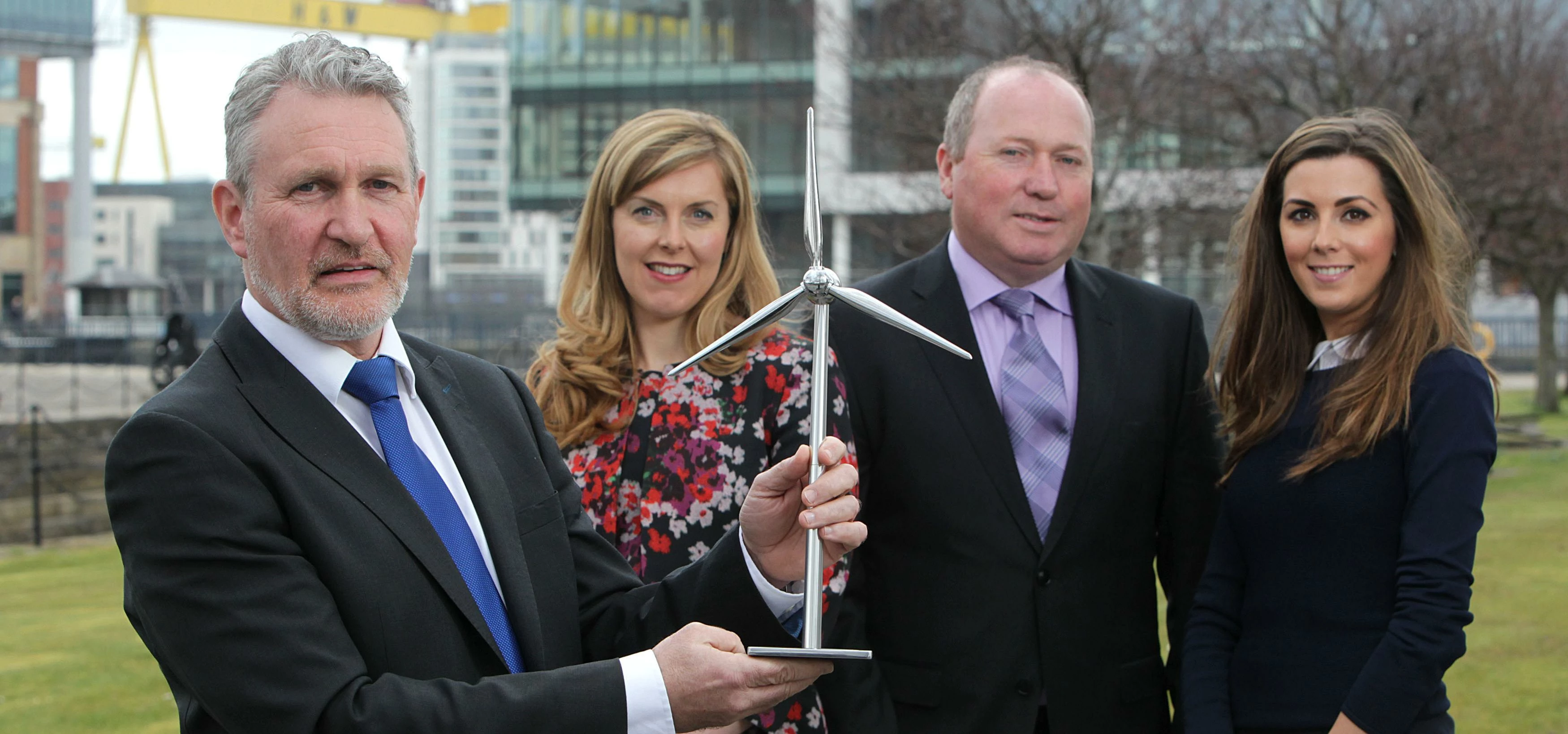 David Surplus of Larne’s B9 Energy celebrates his award win in the category of Overall Award for Wor