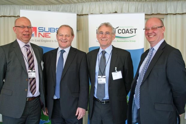 left to right – Andrew Hodgson, Ian Swales MP, Alex Dawson and Stephen Catchpole at the House of Com