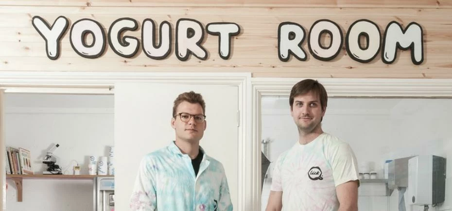 Sweet taste of success: l to r Lick Lick Frozen Yogurt co-founders Ky Wright and Owain Williams