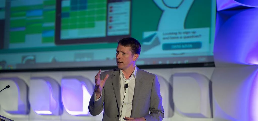 Bookingbug's founder, Glenn Shoosmith speaking at Digital-Banking 2015. 