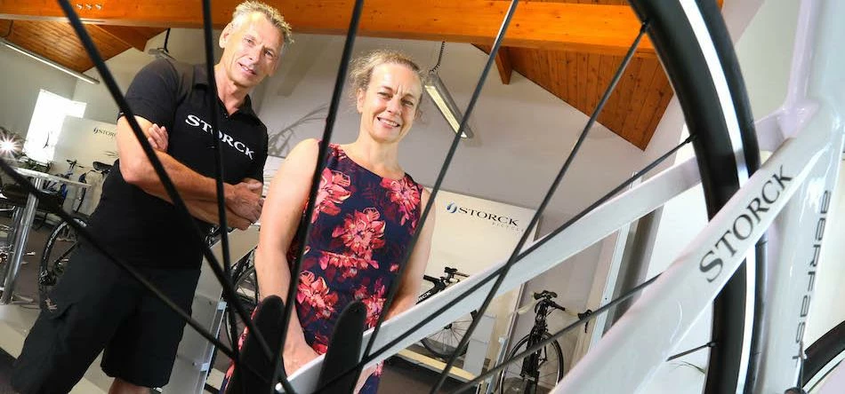 Ian Hughes of Vielo Sports with Jane Siddle of NEL Fund Managers