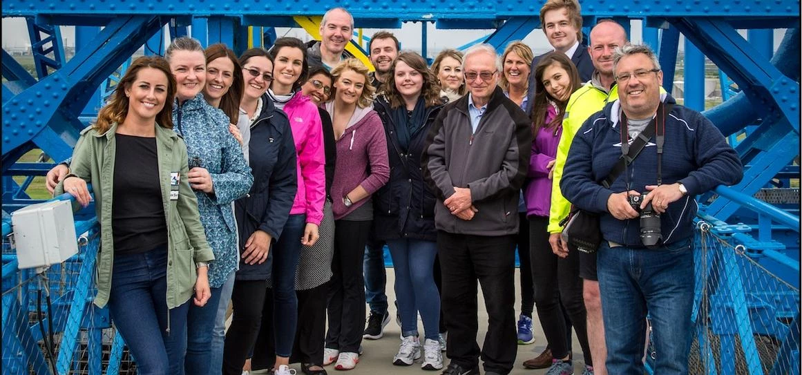 Endeavour Partnership's team at the top of the Transporter Bridge
