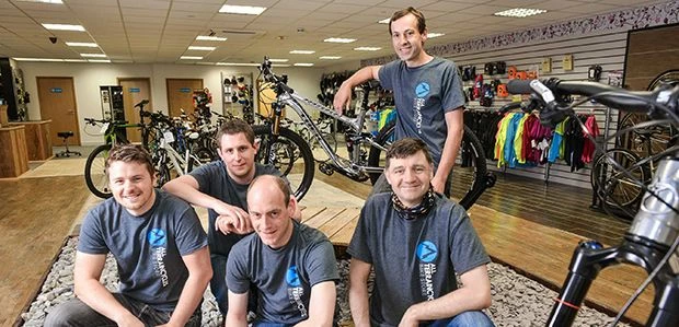  All Terrain Cycles managing director Tony Booth (back right) with (L to R) Tom Bentley; Daniel Tayl