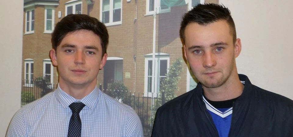 Persimmon Homes Midlands young achievers Ryan Coyle (left) and Michael O’Connor.