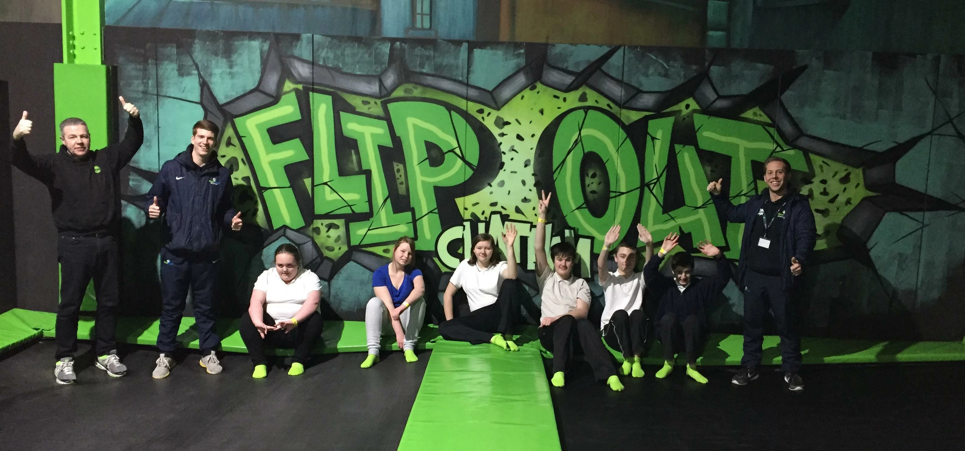 Students at Rivermead School in Gillingham enjoying trampolining sessions at Flip Out Chatham as par