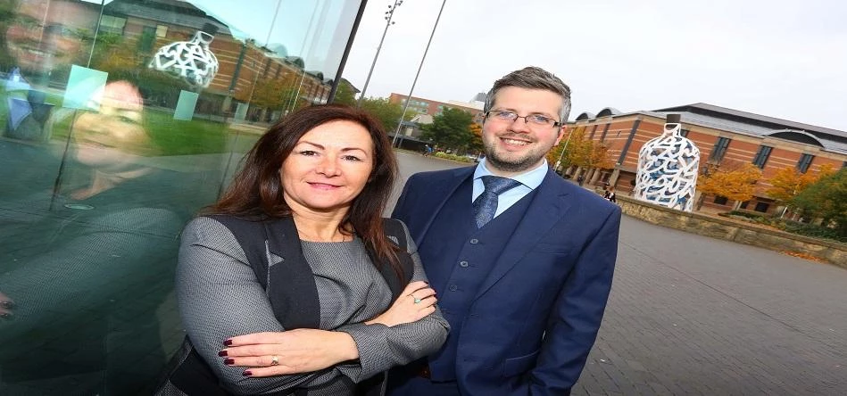 Julie Skipp, manager of The Education Network’s new Middlesbrough office with Lewis Price, regional 