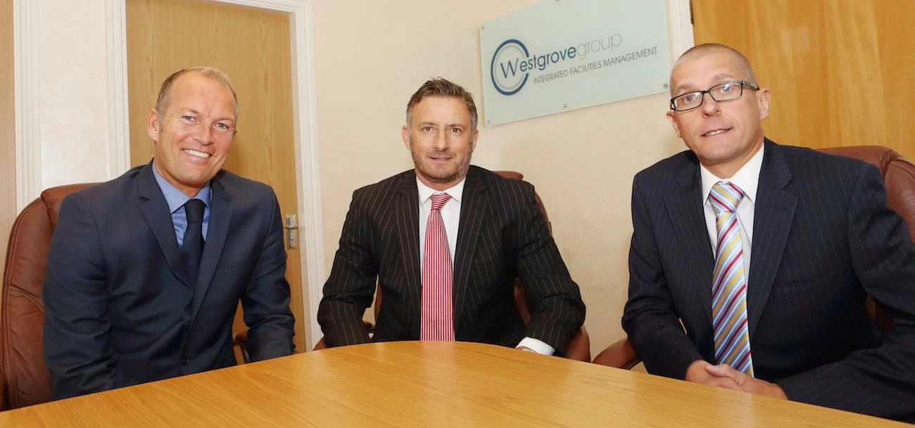 L-R: Westgrove Group chairmen Steve Fives and Simon Whittle, with Yorkshire Bank's Stephen Cox