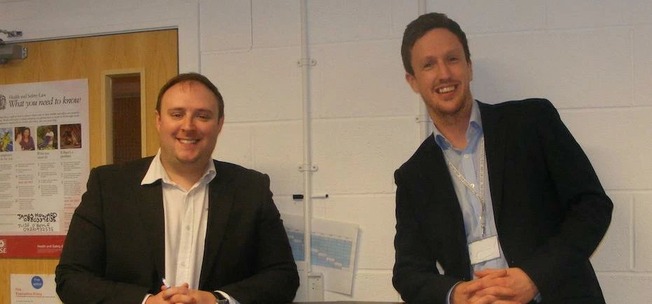 James Howard, managing director of Yorkshire Payments and David Lees of ABS UK Ltd.