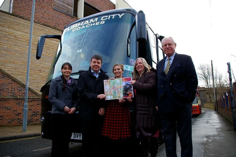 Launching the new coach meet and greet service for Durham City Centre. Left to right: Melanie Owen f
