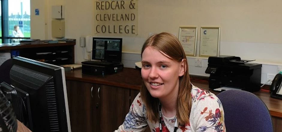 Ashleigh Harvey in Redcar & Cleveland College reception 
