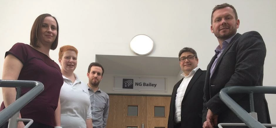 Lisa Mitchell, Gaynor Smallwodd and Adam Scott of NG Bailey with Peter Whiteley of Knight Frank and