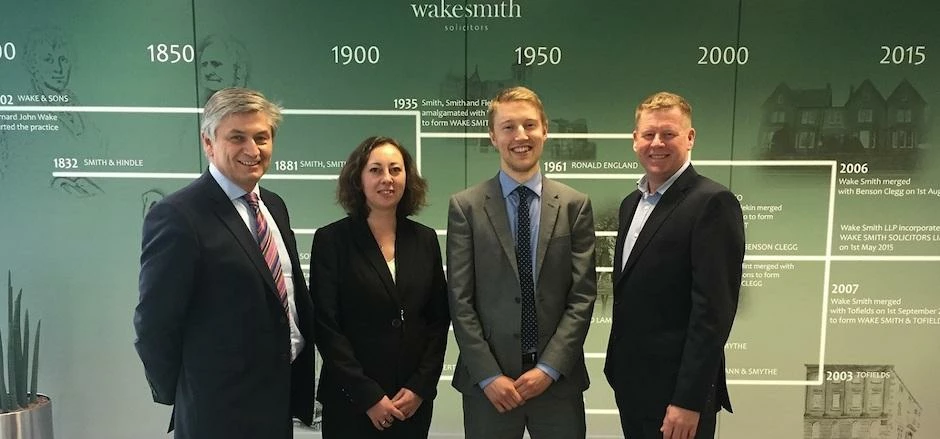 Corporate team (left to right) John Baddeley, Rebecca Robinson, Gavin Hesketh and Duncan Shepherd at