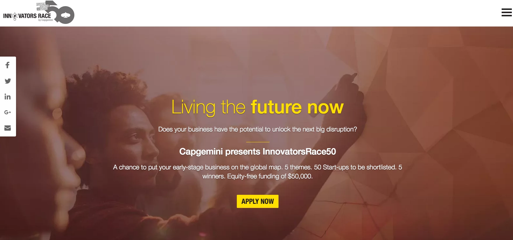 Capgemini has launched its Innovators Race competition today.