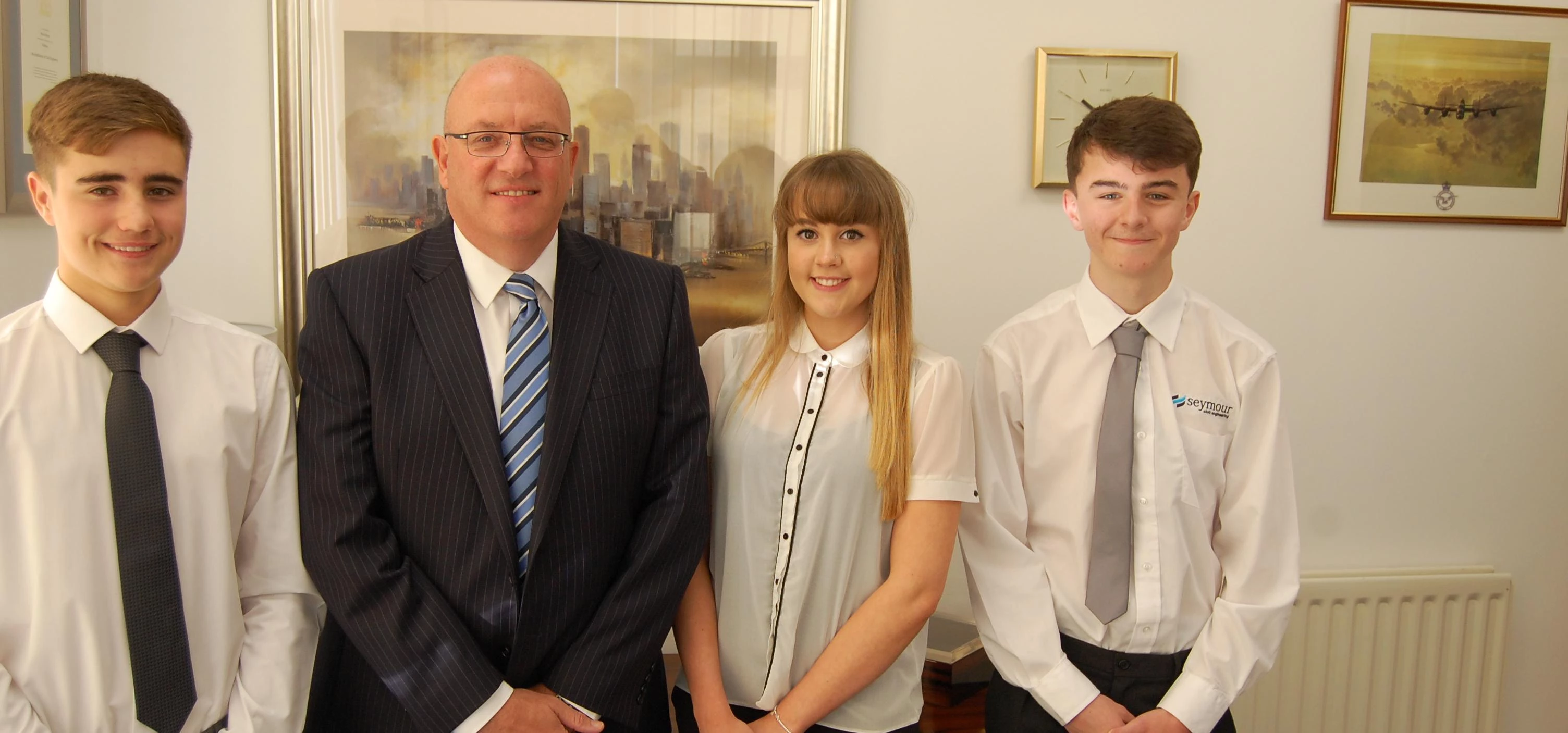 NEW RECRUITS: Kevin Byrne welcomes Sam Shaw, Lewis Hunt and Klaudia Robinson to the team