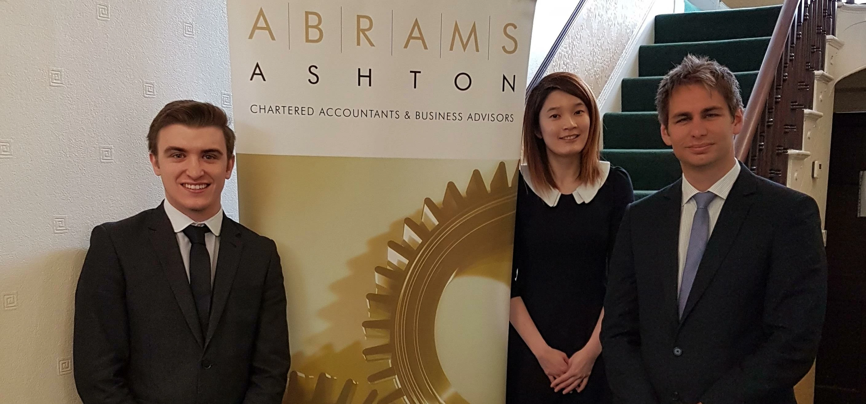 L-R Tom Towers, Olivia Leigh and Nick Baxter of Abrams Ashton